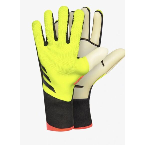New Adidas Predator GL Pro PC Goalkeeper Gloves Yellow Black Mens Size 10 IQ4024 - Picture 1 of 4
